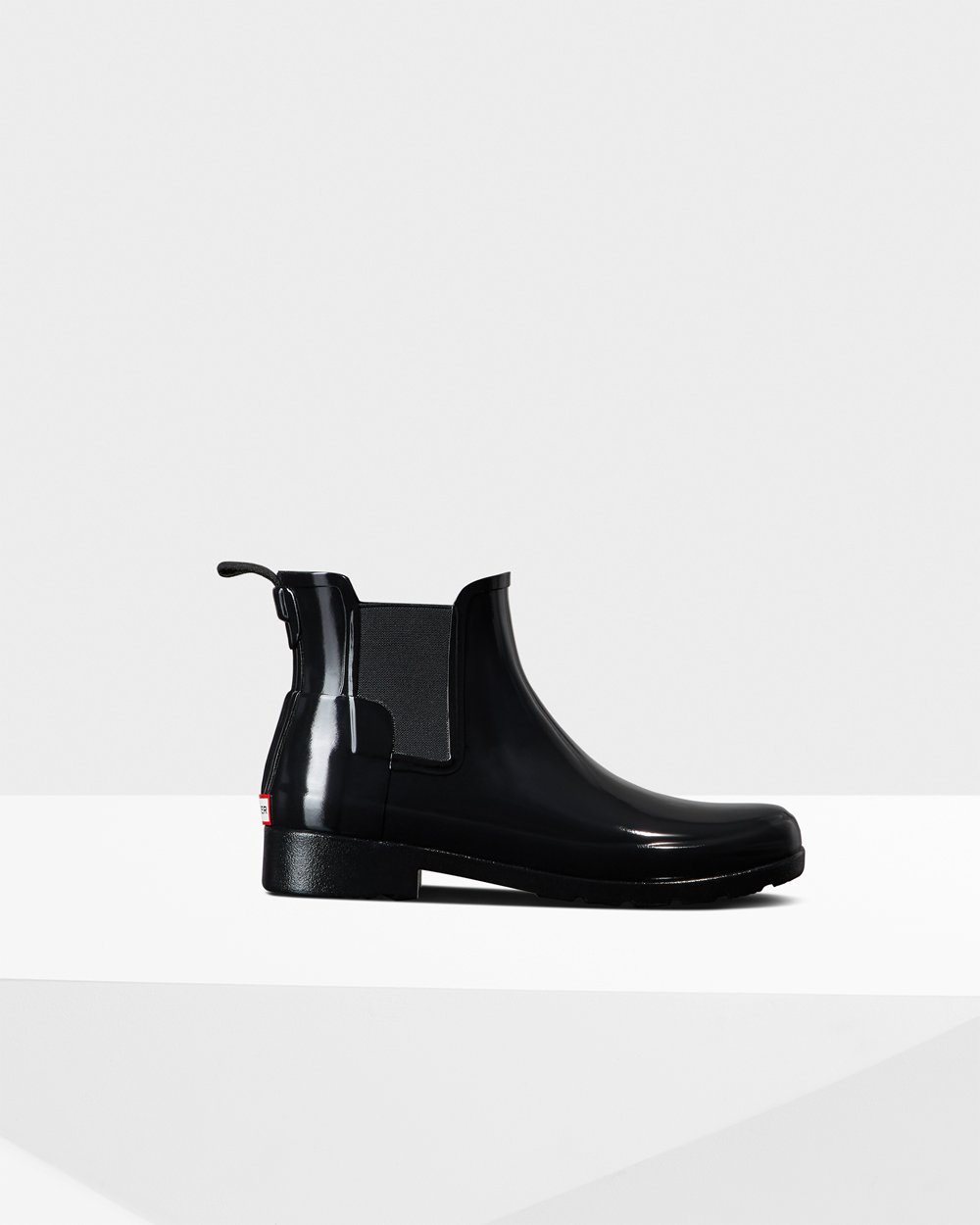 Botas Chelsea Hunter Mujer - Refined Gloss Slim Fit - Negros - PDGJAEC-43